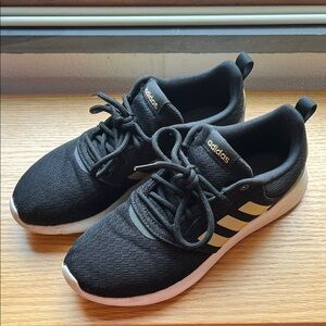 Adidas Black Sneakers with Gold Stripes